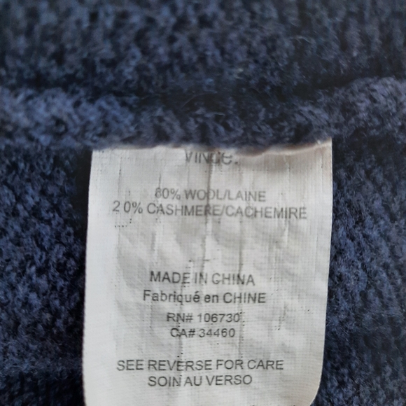 AUTHENTIC VINCE Navy Wool & Cashmere Cardigan Size S - Picture 4 of 6